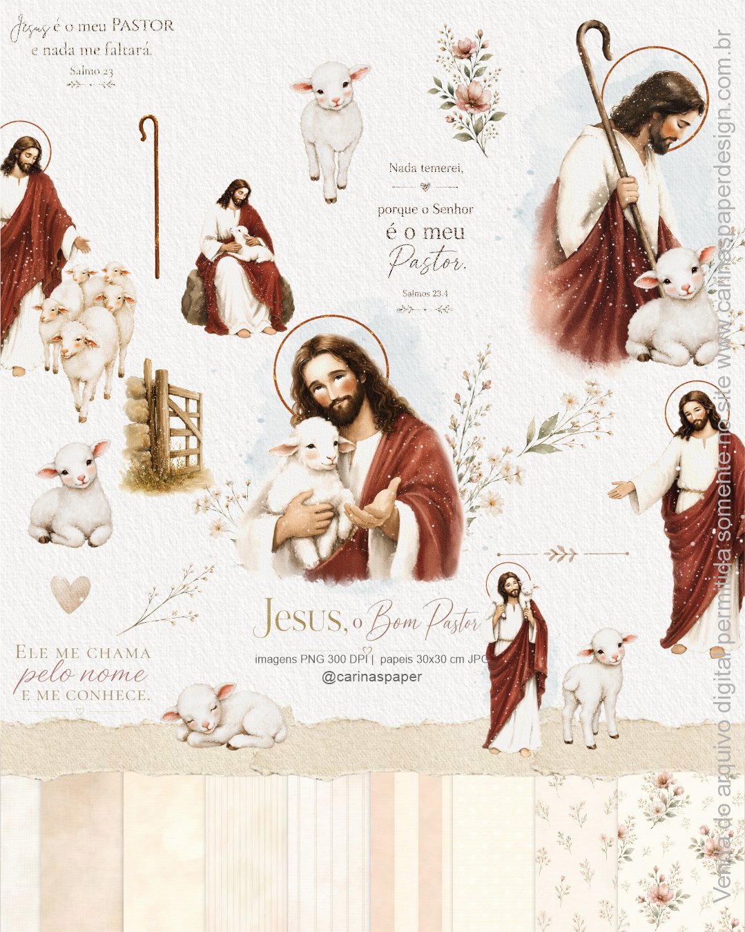 Kit Digital Ilustrações Jesus o Bom Pastor 1