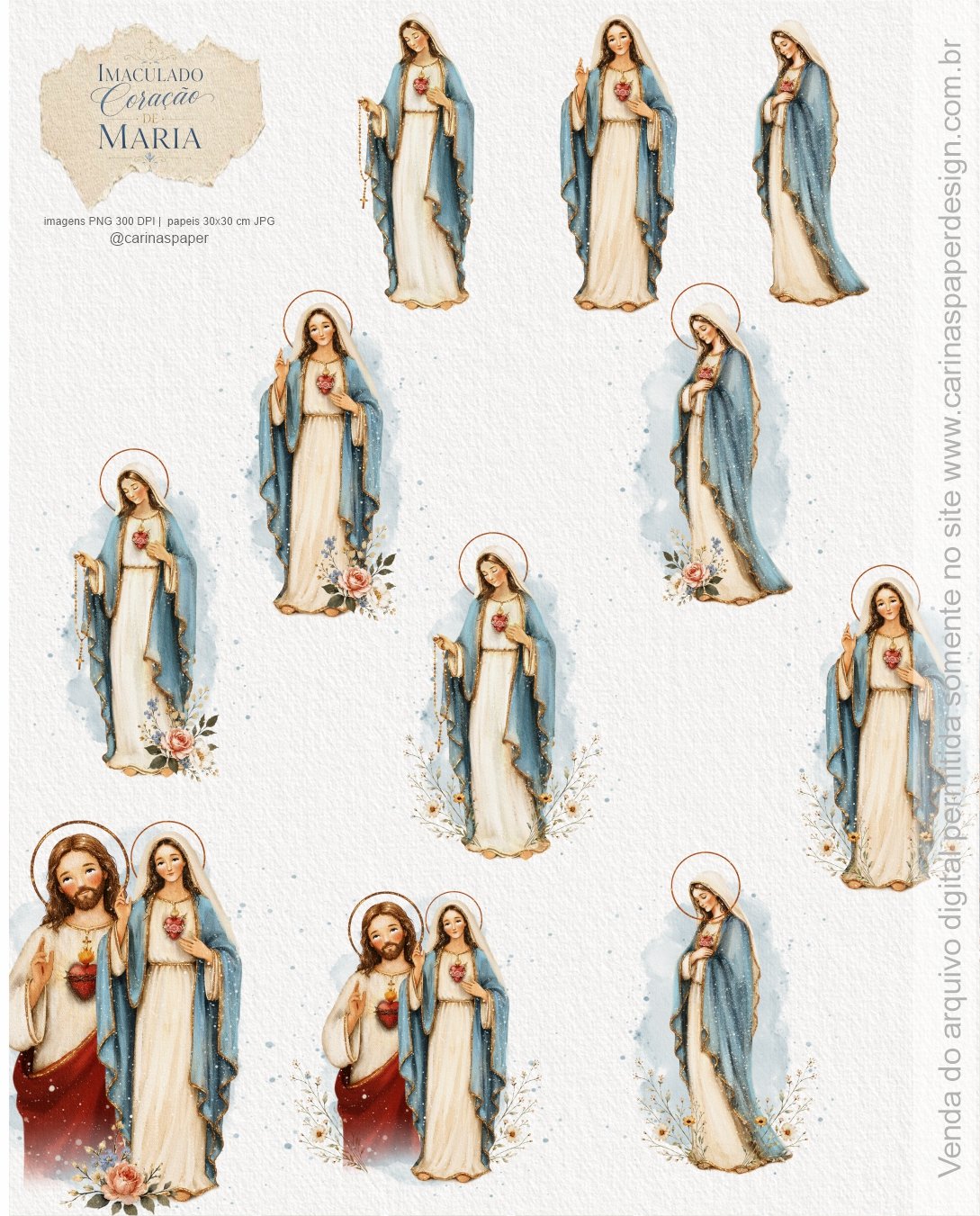 Kit Digital Ilustrações Imaculado Coração de Maria 2 - Imagem 2