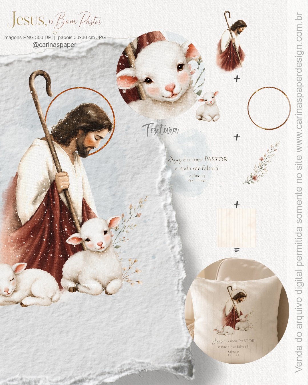 Kit Digital Ilustrações Jesus o Bom Pastor 1 - Imagem 2