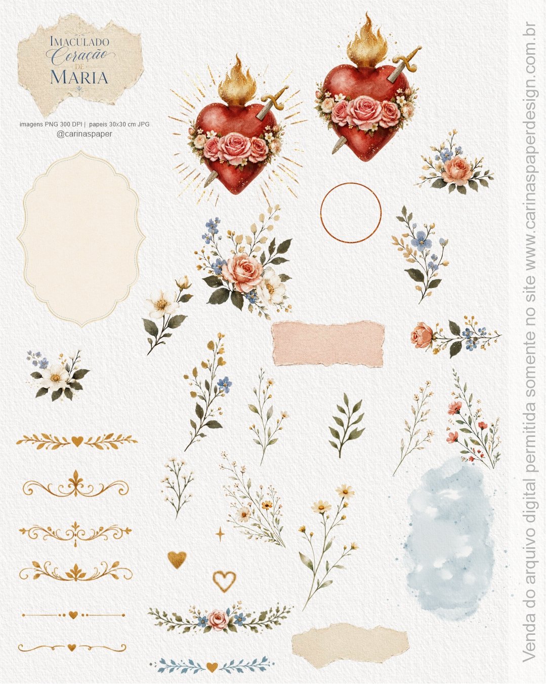 Kit Digital Ilustrações Imaculado Coração de Maria 2 - Imagem 4