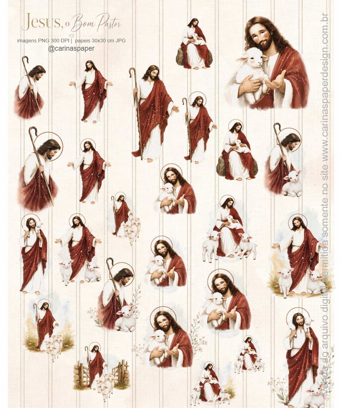 Kit Digital Ilustrações Jesus o Bom Pastor 1 - Imagem 4