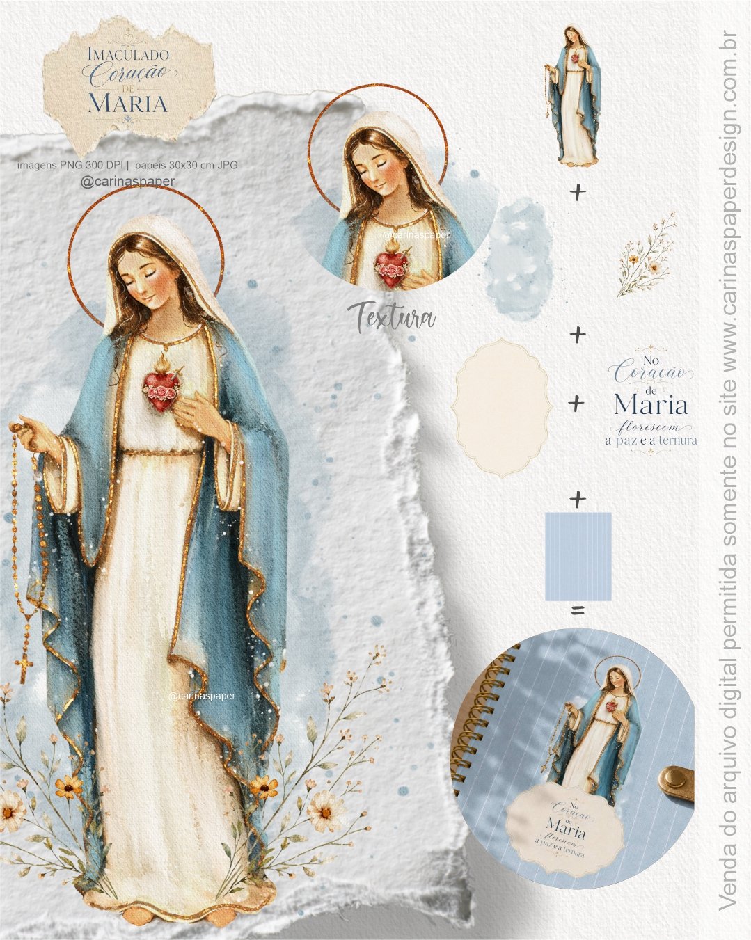 Kit Digital Ilustrações Imaculado Coração de Maria 2 - Imagem 6