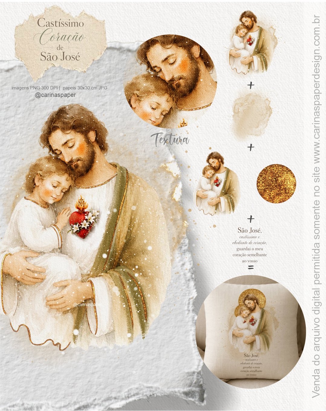 Kit Digital Ilustrações Castíssimo Coração de São José - Imagem 2