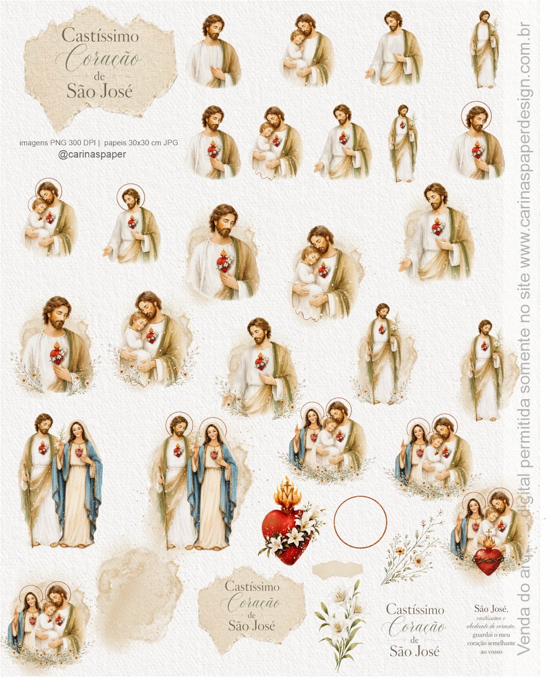 Kit Digital Ilustrações Castíssimo Coração de São José - Imagem 4