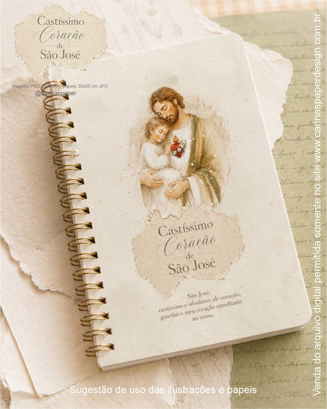 Kit Digital Ilustrações Castíssimo Coração de São José - Imagem 5