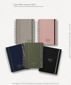 Kit 5 capas A5 para Agenda Office Semanal 2027