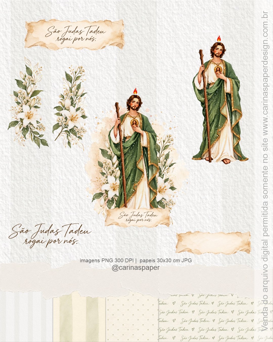 Mini Kit Ilustrações São Judas Tadeu + capas + miolo